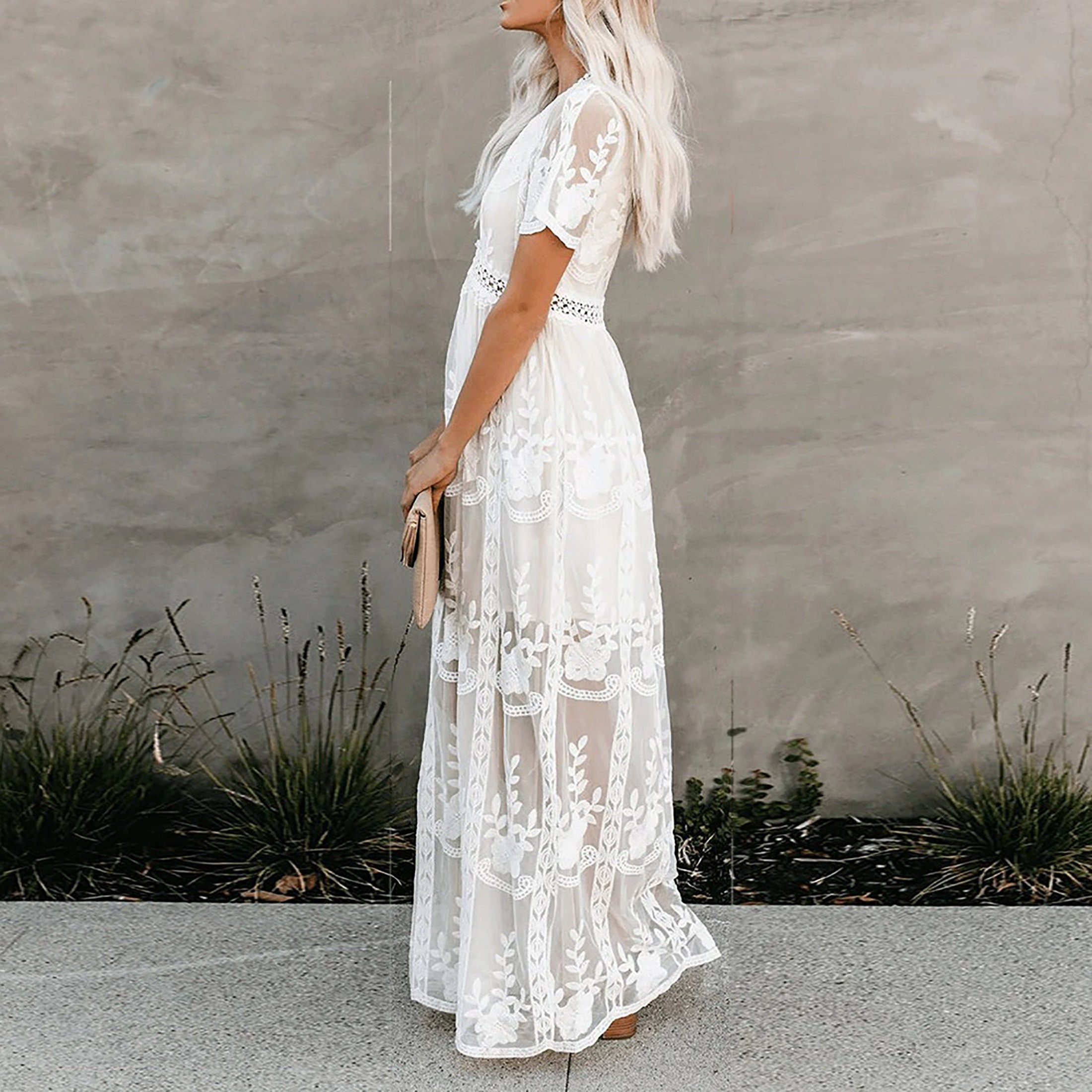 White Maxi Dress Bohemian Style for Women Spring Maxi Dress - Etsy