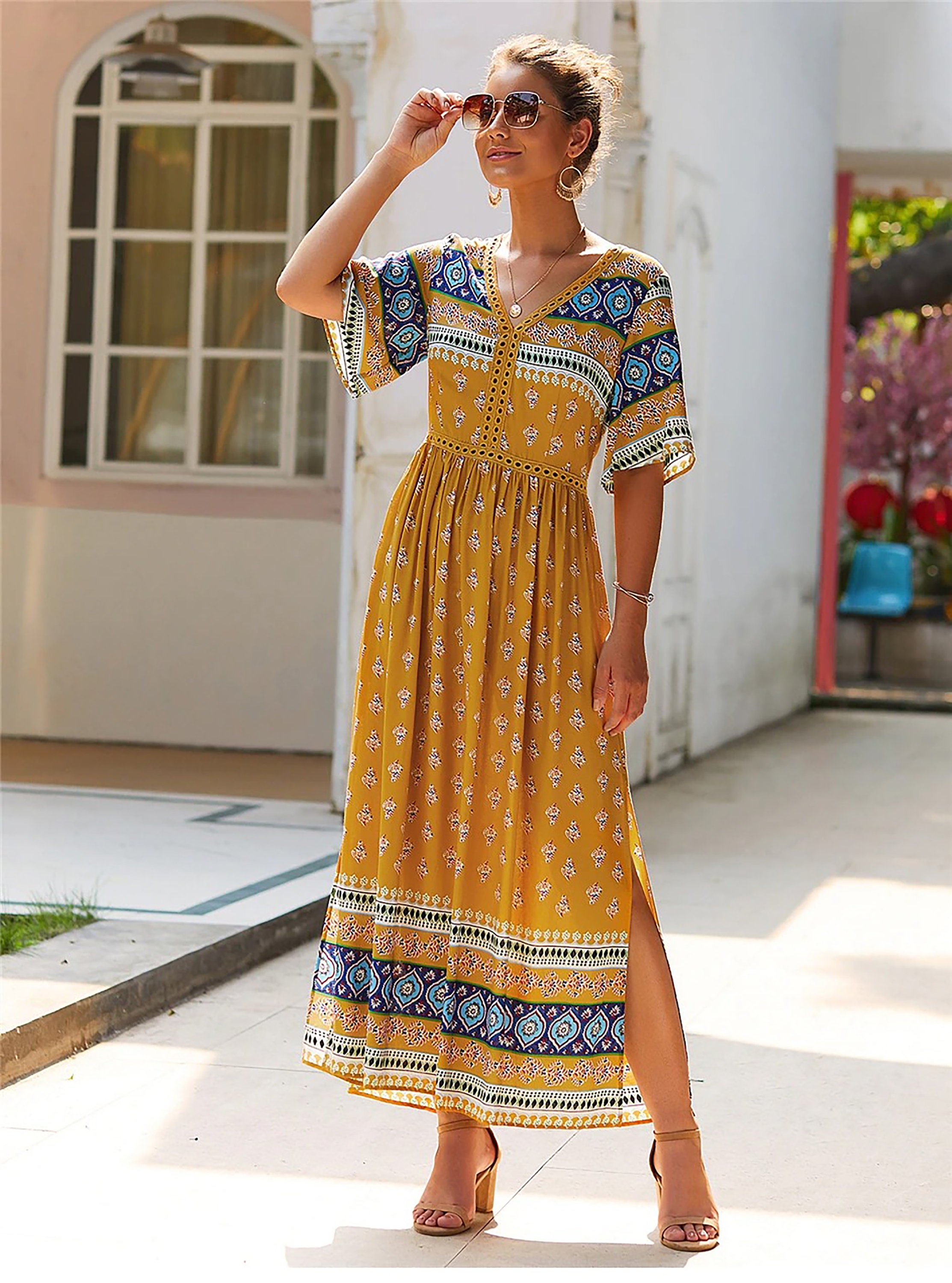 Summer Midi Dress Floral Pattern floral for women / midi dress Etsy