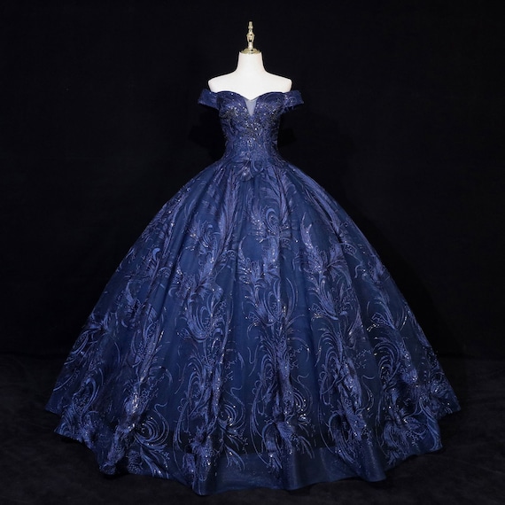 Vestido de noche azul marino de alta calidad para la fiesta - Etsy México Vestido de noche azul marino de alta calidad para la fiesta - Etsy México