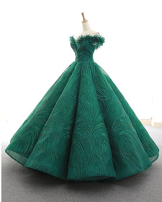 Luxury Wedding Dress for Women Green 