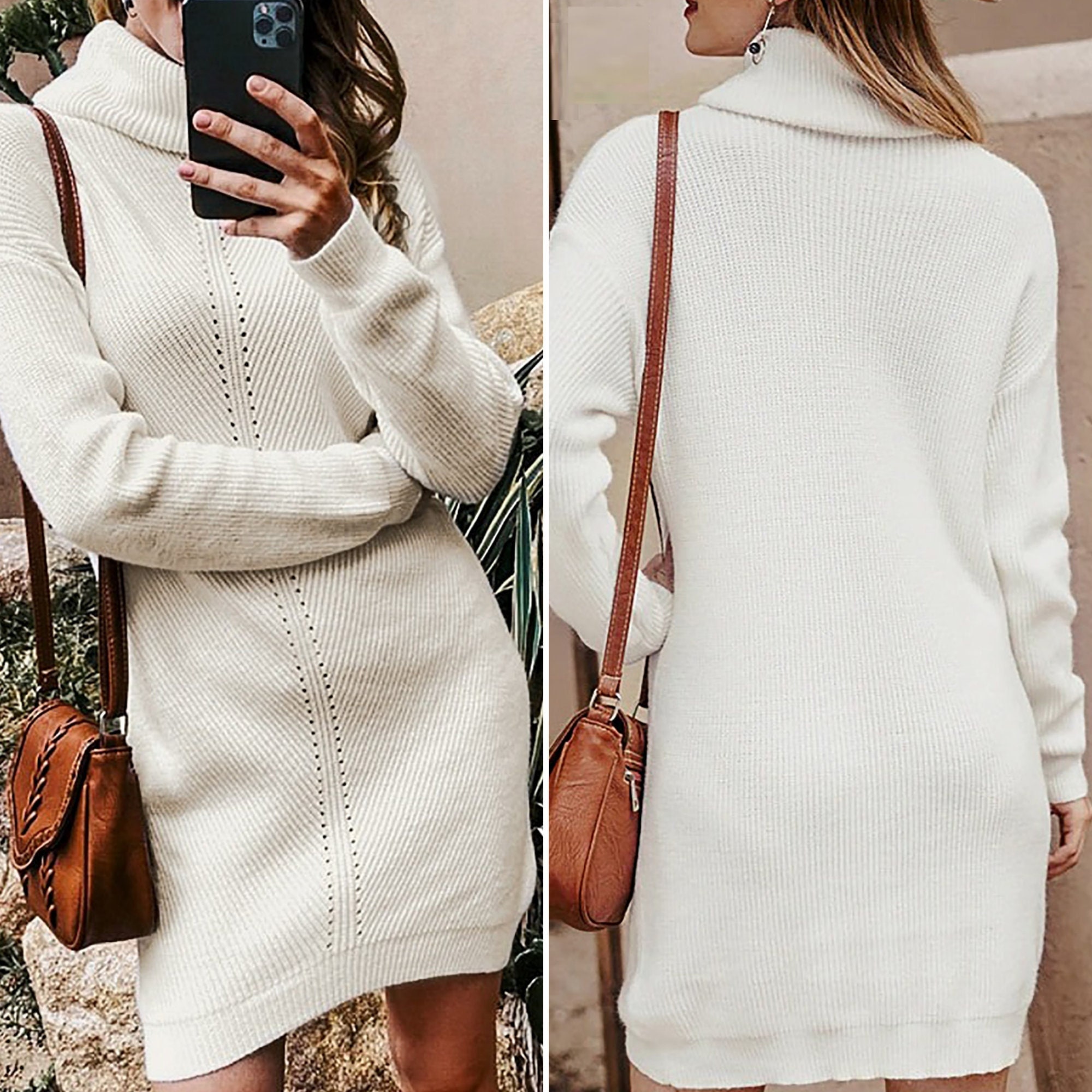 White Sweater Dress - Etsy