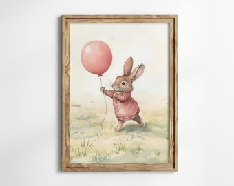Bunny Wall Art, Rabbit Wall Decor, Rabbit Nursery Art, Rabbit Print Art, Bunny Rabbit Nursery