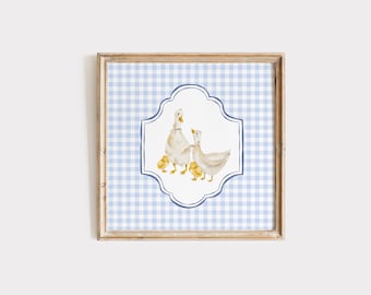 Gans Prints fürs Kinderzimmer Cottagecore Art Bild fürs Babyzimmer Vintage Cottagecore Wandbild Cottagecore Dummer Gans Kinderzimmer Druck trendiges Dekor