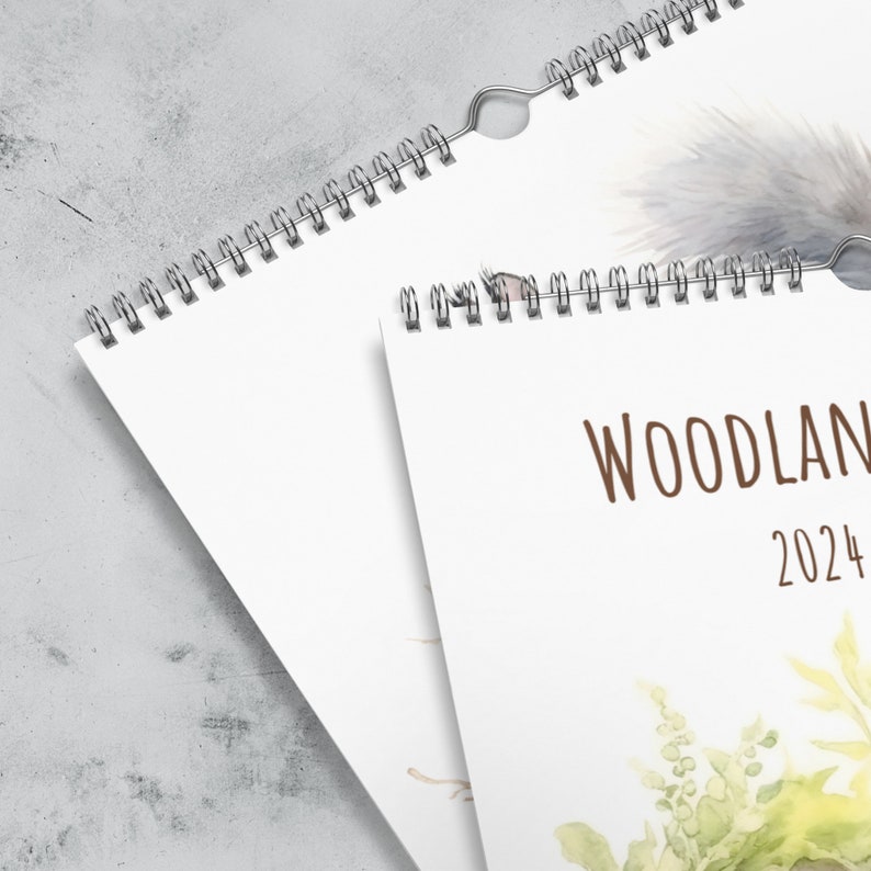 Woodland Wildlife 2024 Wall Calendar, Cute Watercolor Animal