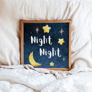 Sternenklare Nacht, gute Nacht Kunst, Nachthimmel druckbare, Kinderzimmer Wandkunst, gute Nacht Poster, gute Nacht Zitat