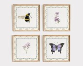 Cottagecore Art Cottagecore Decor Grandmillennial Art Purple Nursery Decor Vintage Nursery Decor Purple Floral Wall Art