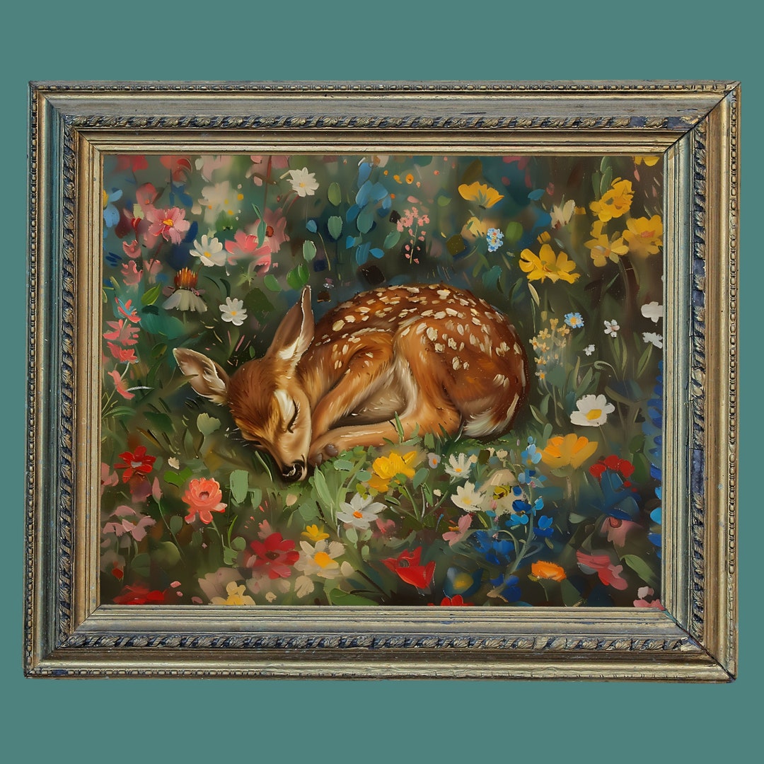 Sleeping Deer Art Print main image 0