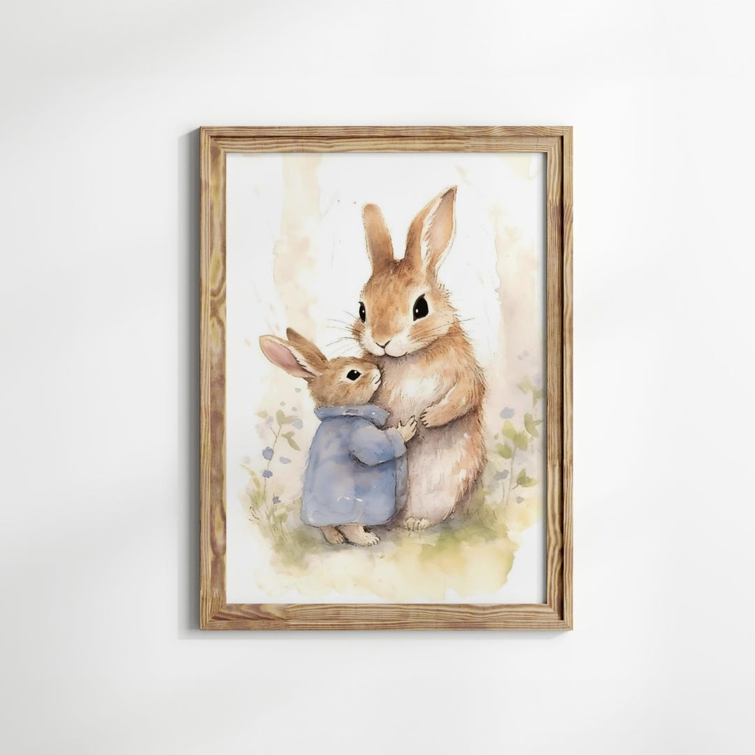 Bunny Wall Art, Rabbit Wall Decor, Rabbit Nursery Art, Rabbit Print Art ...