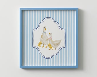 Gans Prints fürs Kinderzimmer Cottagecore Art Bild fürs Babyzimmer Vintage Cottagecore Wandbild Cottagecore Dummer Gans Kinderzimmer Druck trendiges Dekor