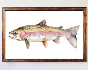 Truite arc-en-ciel, pêche, poisson, pêche, décoration de base de chalet en bord de mer