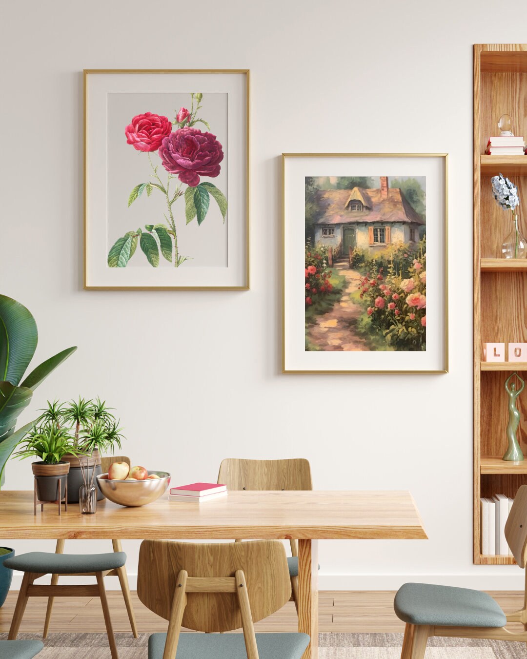 English Rose Cottage Wall Art, British Countryside Printable ...