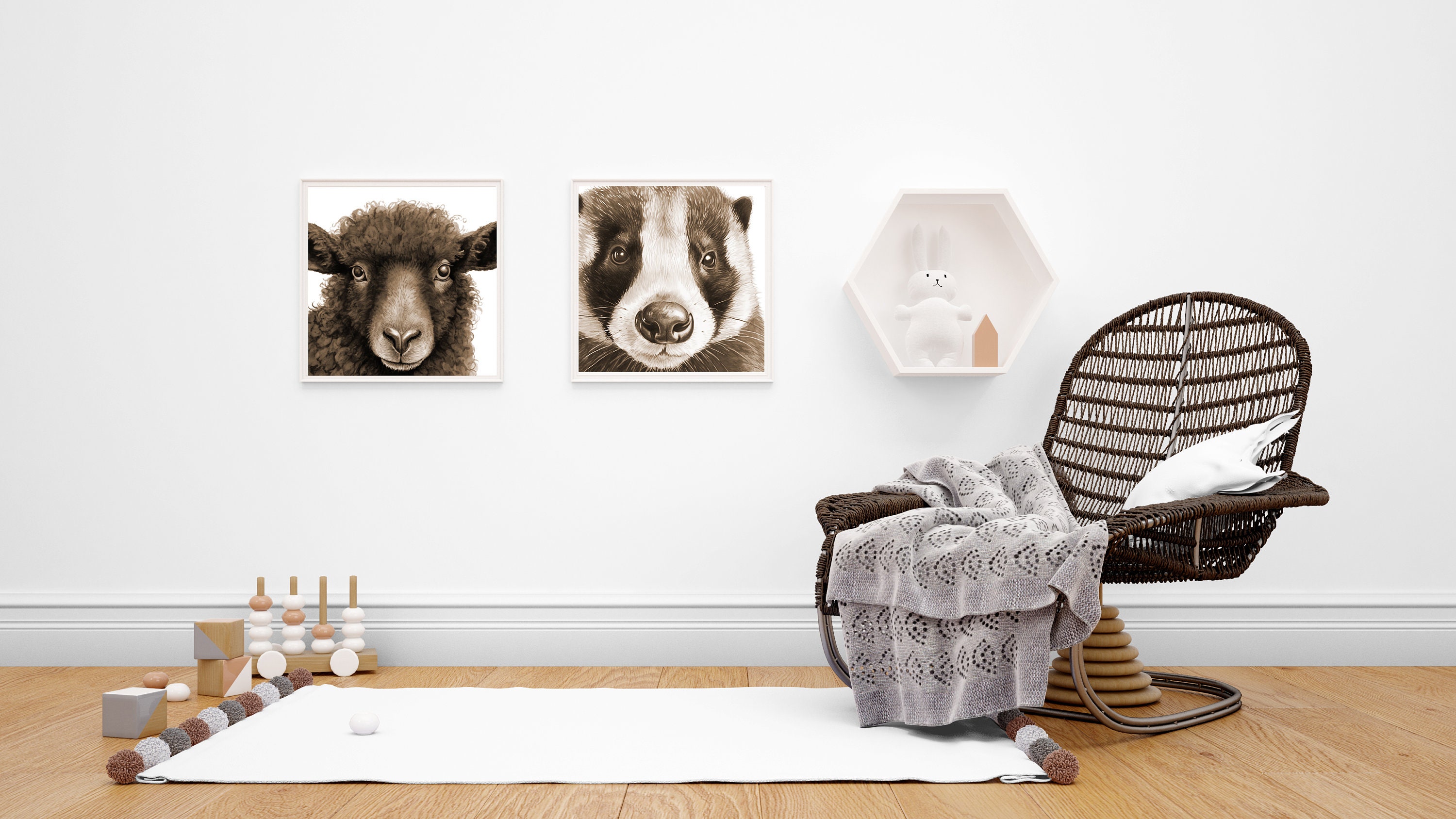 Black Sheep Close up Wall Art Full Color Black and White Etsy