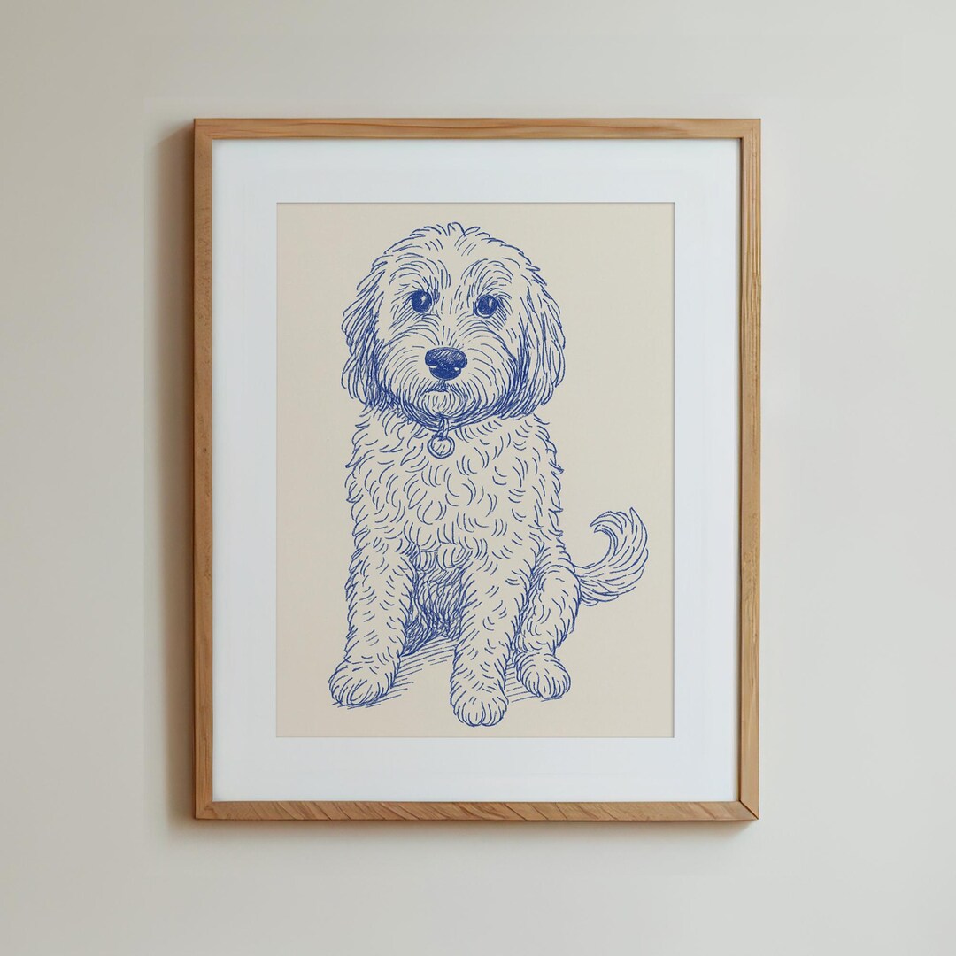 Badly Drawn Dog Art, Badly Drawn Cat Portrait, Custom Pet Poster ...