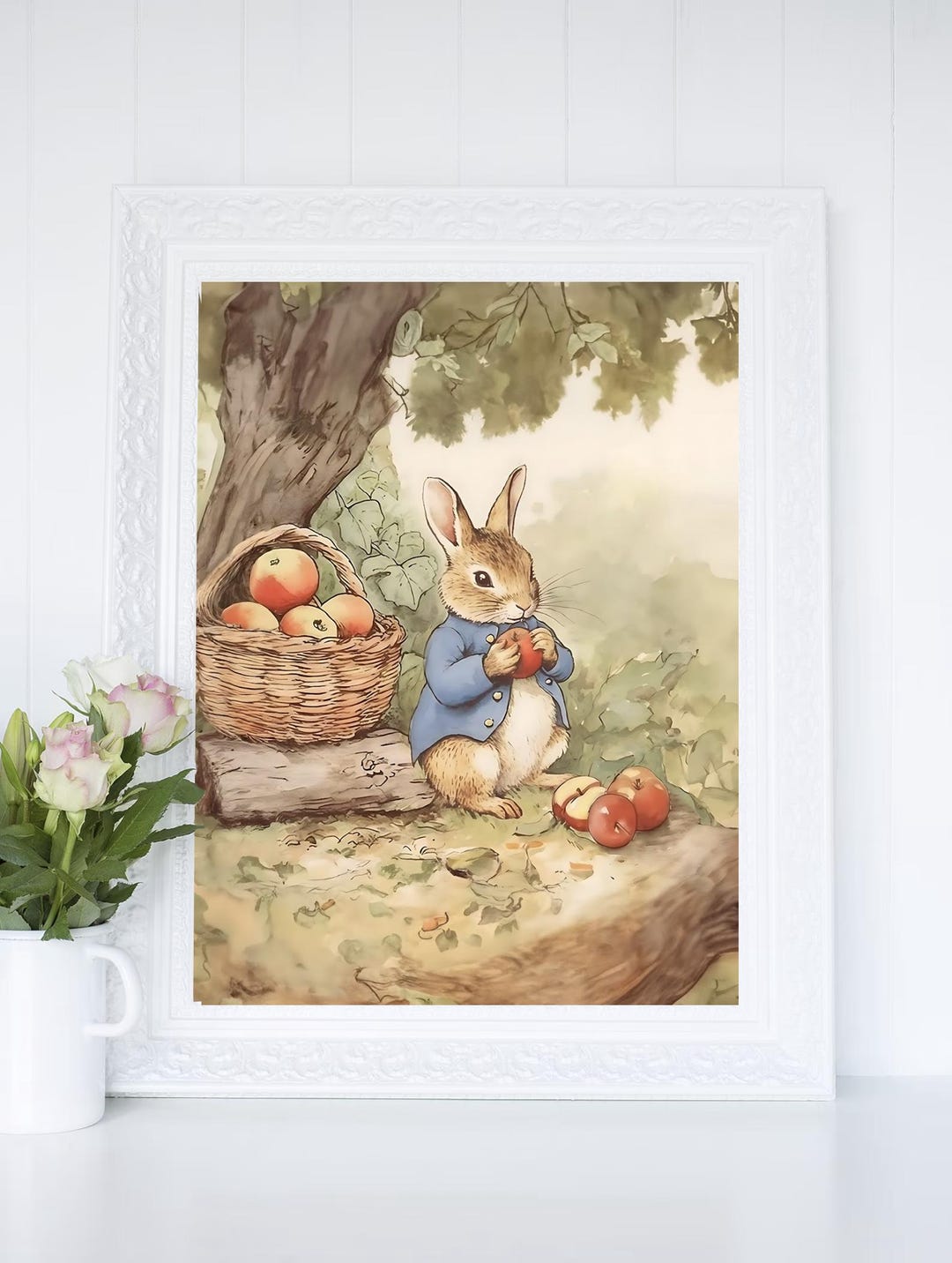 Cottage Core Rabbit Bunny Rabbit Fall Art Print, Cottage Core Wall Printable, Woodland ...