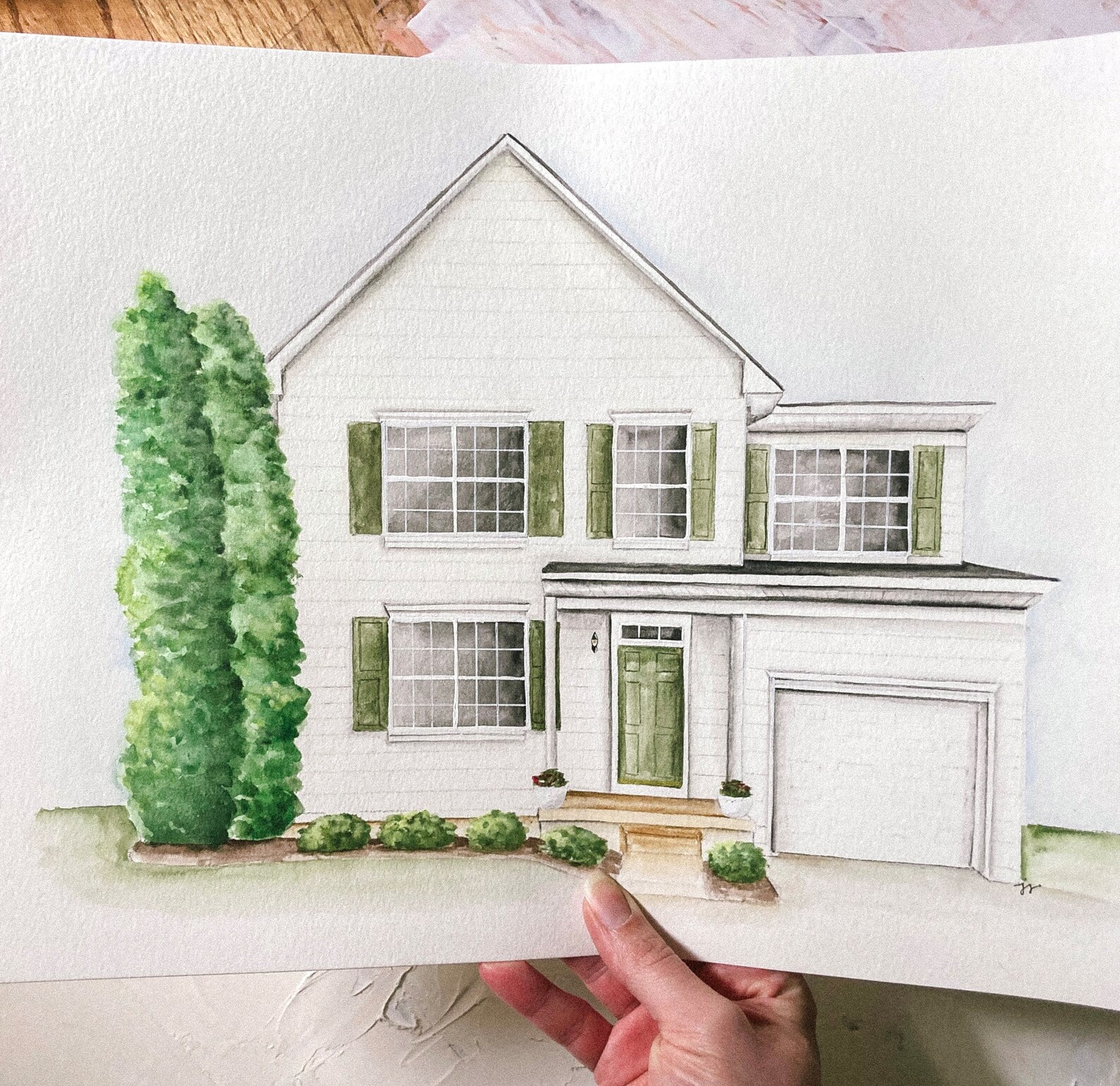 Hand Painted Watercolor House Portrait New Home Gift First Etsy