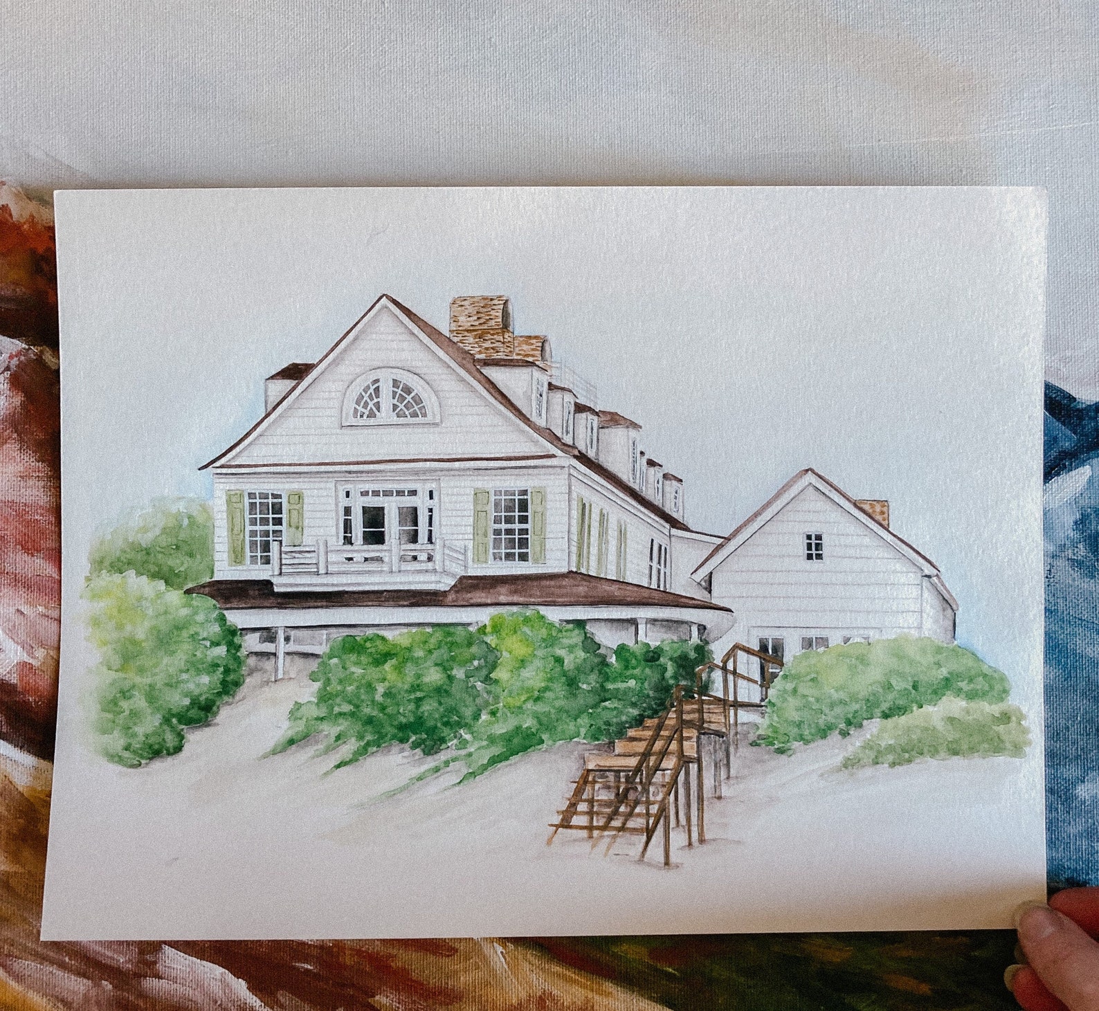 Hand Painted Watercolor House Portrait New Home Gift First Etsy