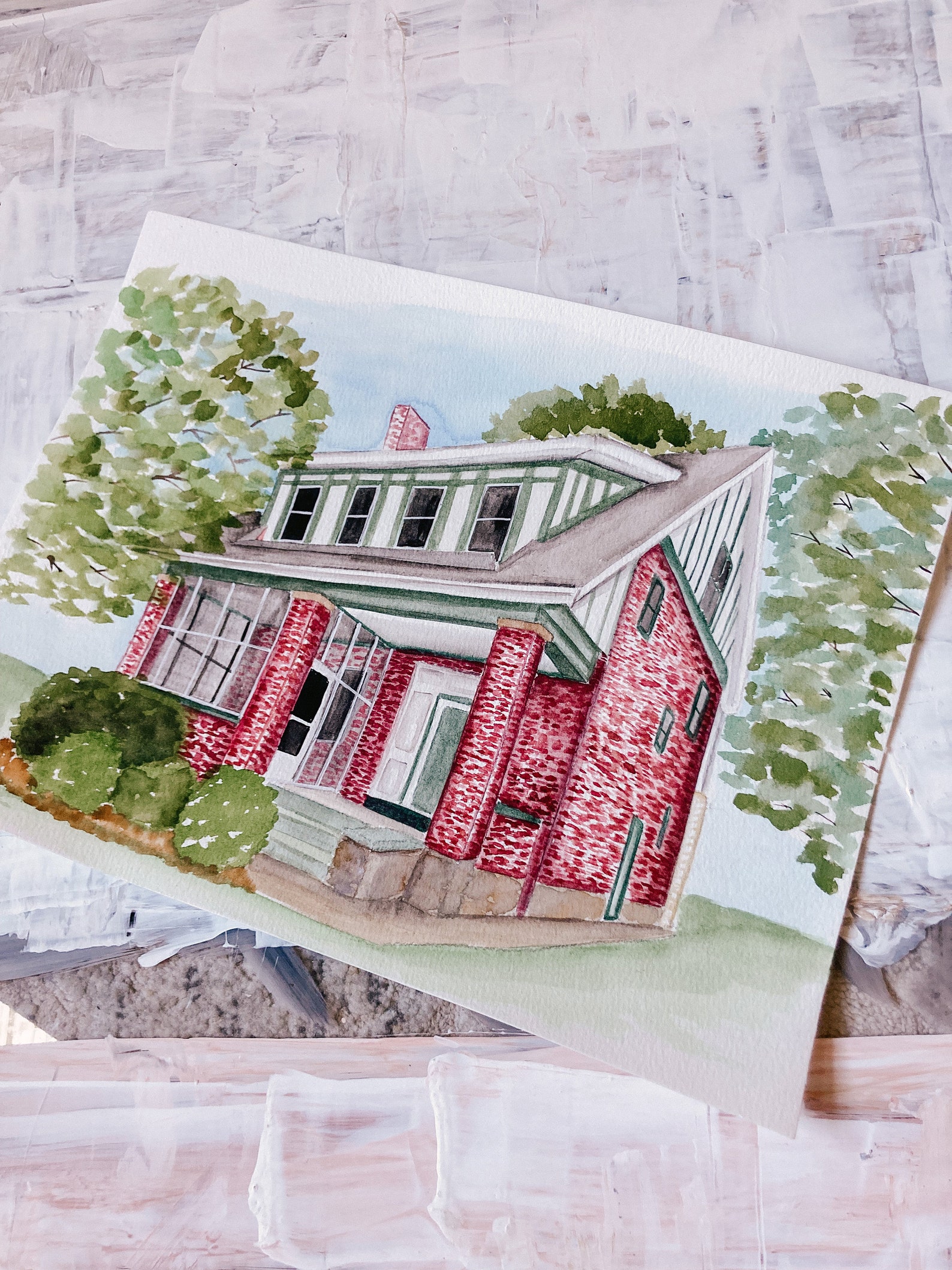 Hand Painted Watercolor House Portrait New Home Gift First Etsy