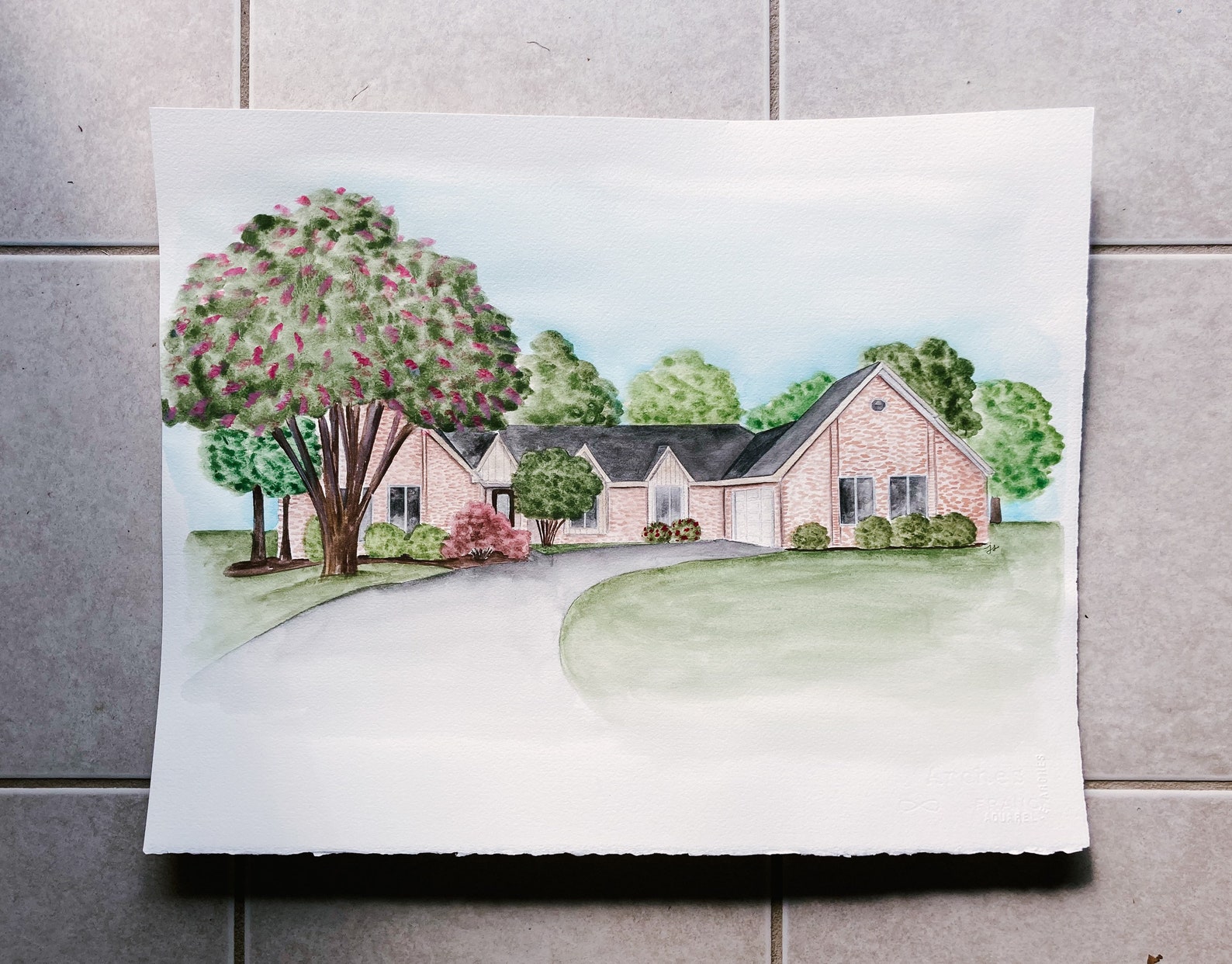 Hand Painted Watercolor House Portrait New Home Gift First Etsy