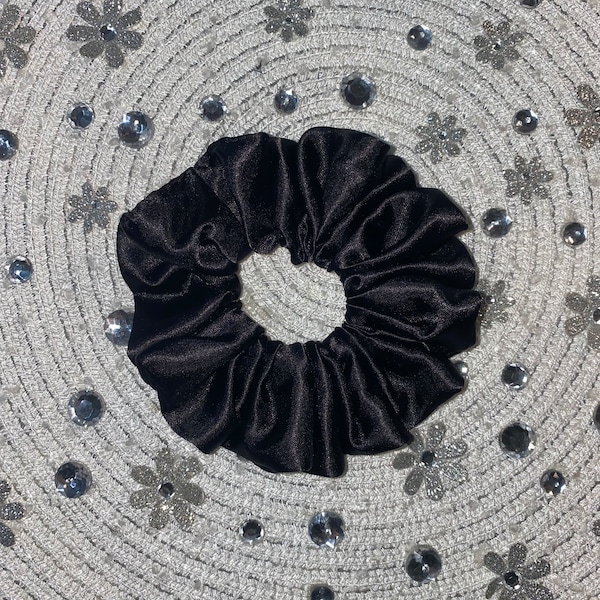 black satin scrunchie