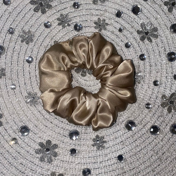 gold satin silky scrunchie