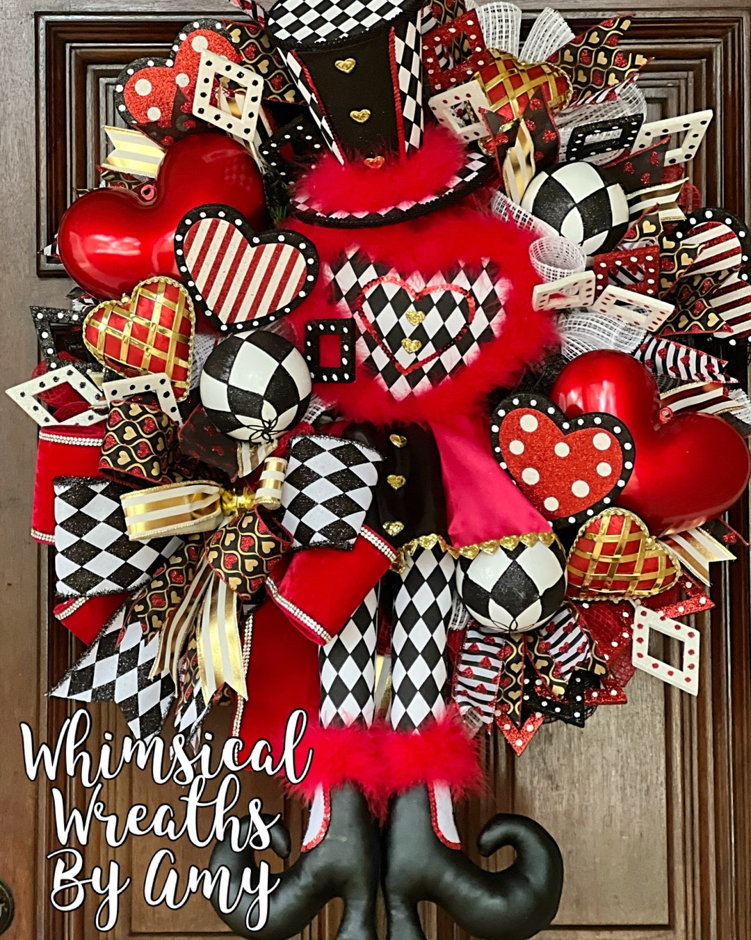 Heart Wreath, Queen of Hearts Wreath, Valentines Day Wreath, Valentines