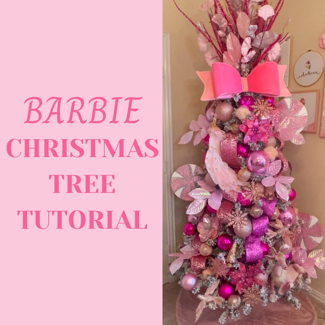 Barbie Pink Christmas Tree Decorating Tutorial Etsy