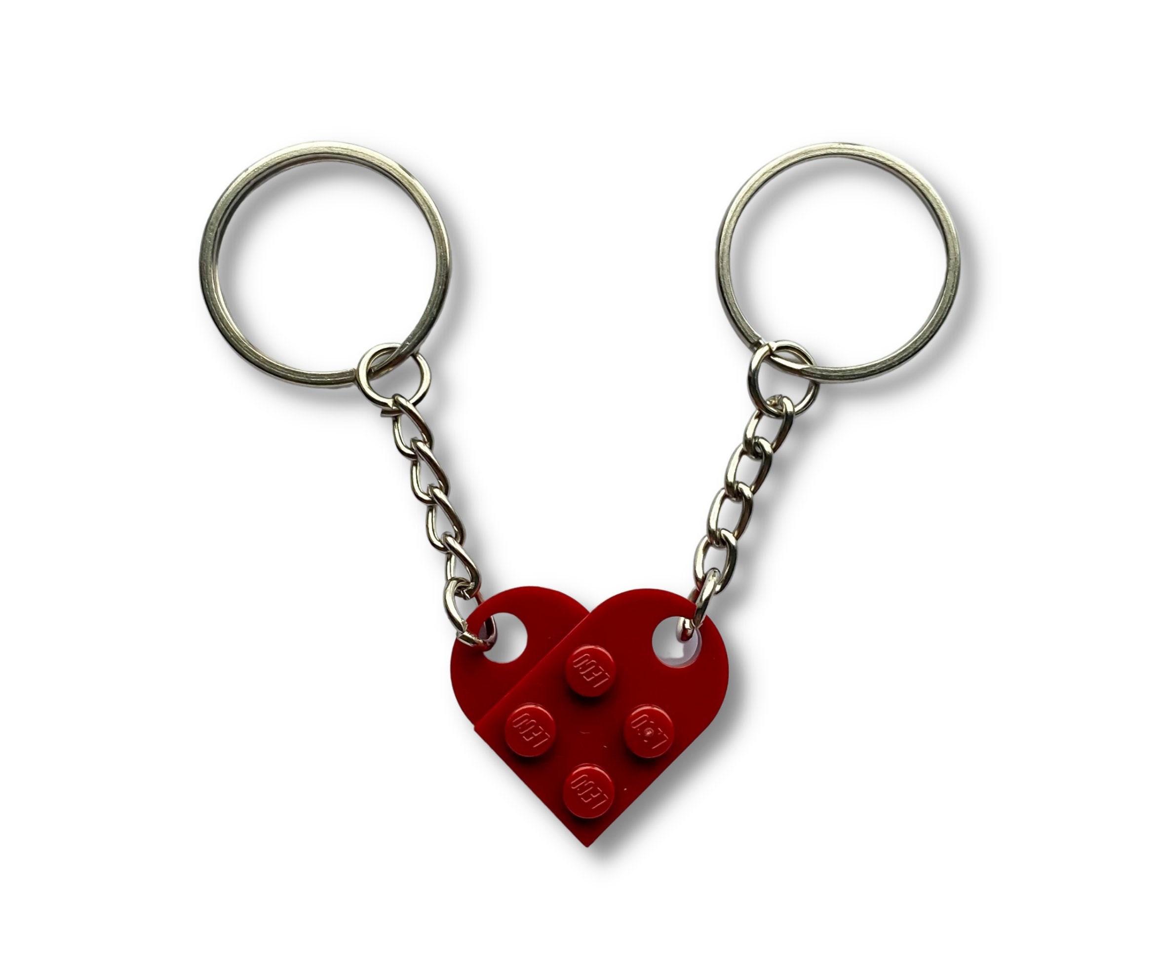 LEGO Heart Keychain Love Keyring Valentines Day Friendship