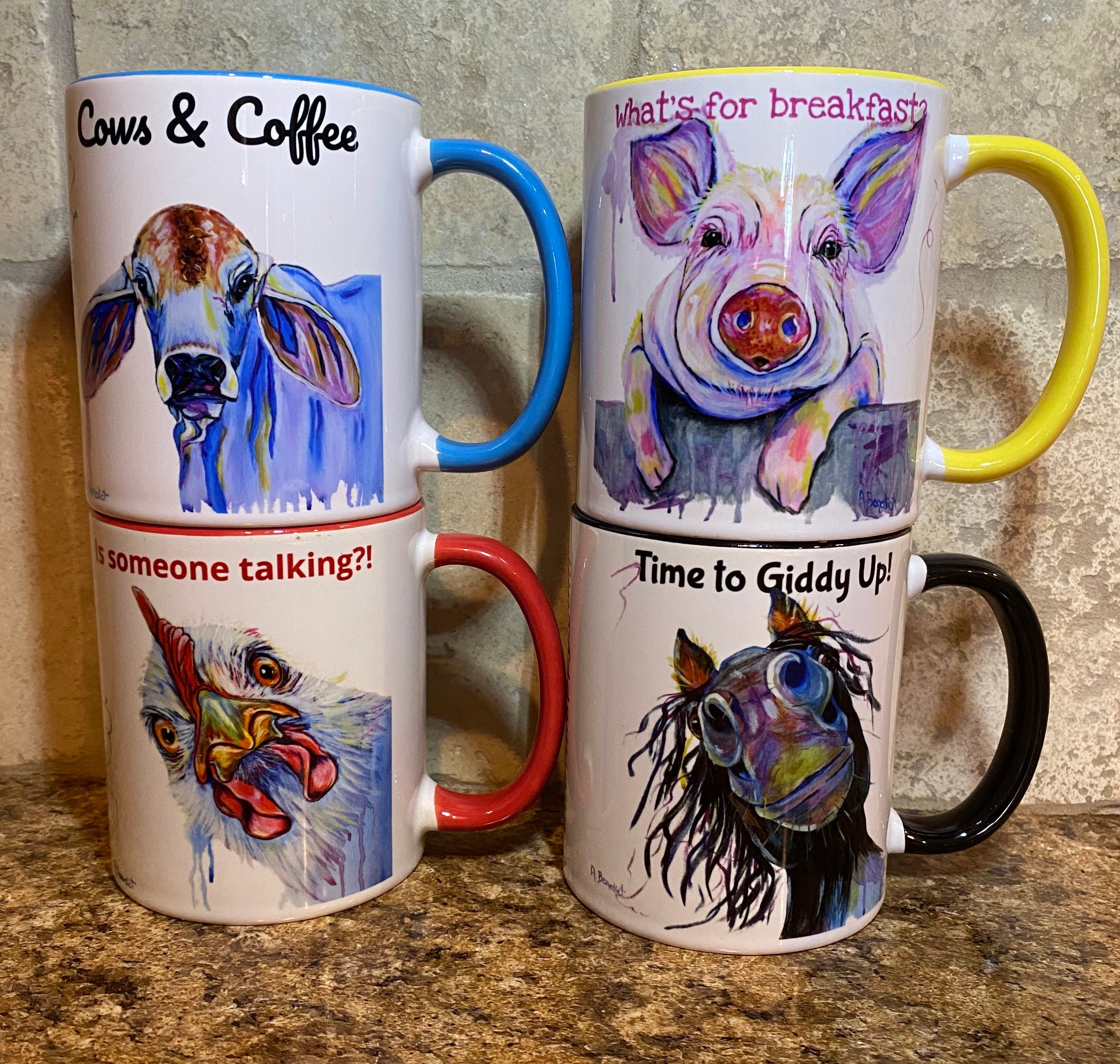 Farm Animal Coffee Mugs Etsy