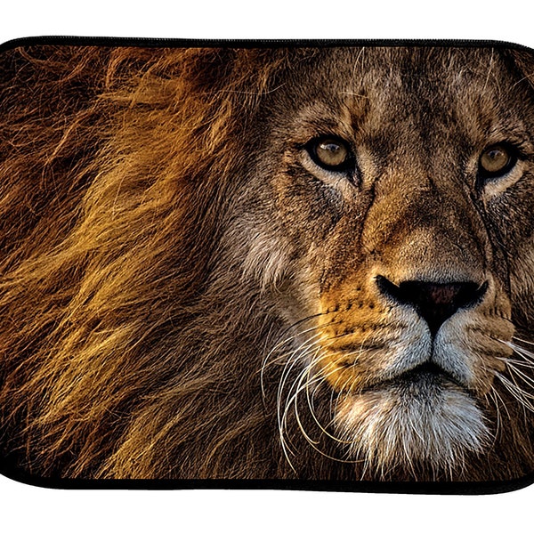 Lion Laptop Case Sleeve Bag - Handmade - Quality Guarantee Big Cat Laptop Sleeve - Lion Case Support Mac Book iPad Surface Pro PC & More