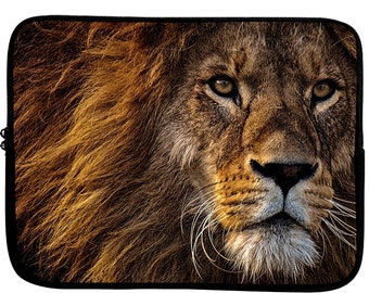 Lion Laptop Case Sleeve Bag - Handmade - Quality Guarantee Big Cat Laptop Sleeve - Lion Case Support Mac Book iPad Surface Pro PC & More