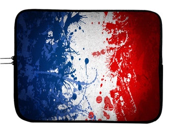 French Flag Laptop Sleeve Case - Flag of France Laptop Bag - Flag de France Computer Bag Provides Support MacBook iPad Surface Pro PC & More