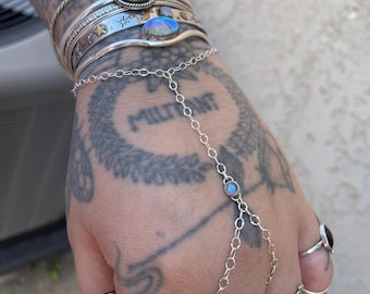 Sterling Silver Moonstone Hand Chain