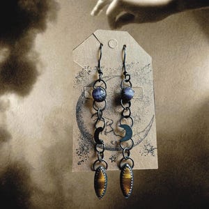 Amethyst Crescent Moon Earrings