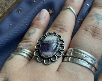Amethyst Statement Ring - .925 SIZE 9