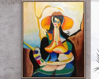 Abstract Painting Naked woman painting,Abstract Nude Woman, Woman Painting, Nude Art, Nude Female Cubism, Acrylic woman wall art