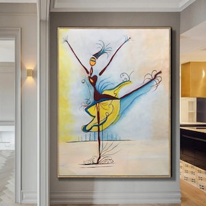 Ballerina Painting Large Original Oil Painting On Canvas Abstract Painting Dancer Girl Original Wall Art