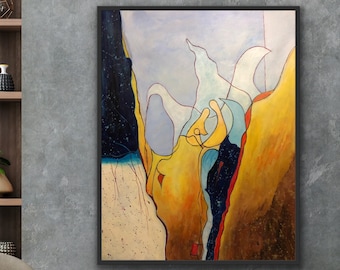 Abstract Painting Canvas Original Large Acrylic Canvas Wall Art, Expressionism acrylic Decorative Modern Painting Wall Art on Canvas