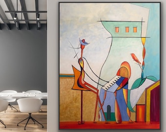 Abstract Painting , Piano painting , Abstract Acrylic and Oil painting Modern Art large painting, original oil painting, abstract canvas art