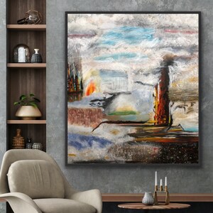 Colorful abstract painting on canvas, original handmade oil painting, abstract art, modern contemporary painting