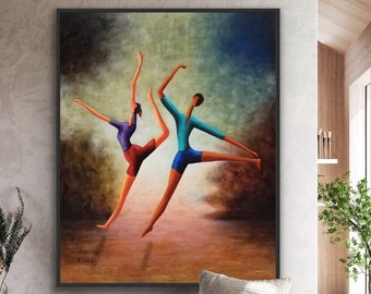 Ballerina Art Abstract Oil Painting On canvas, Modern Art Extra large painting, Original Dance Artwork Wall Art