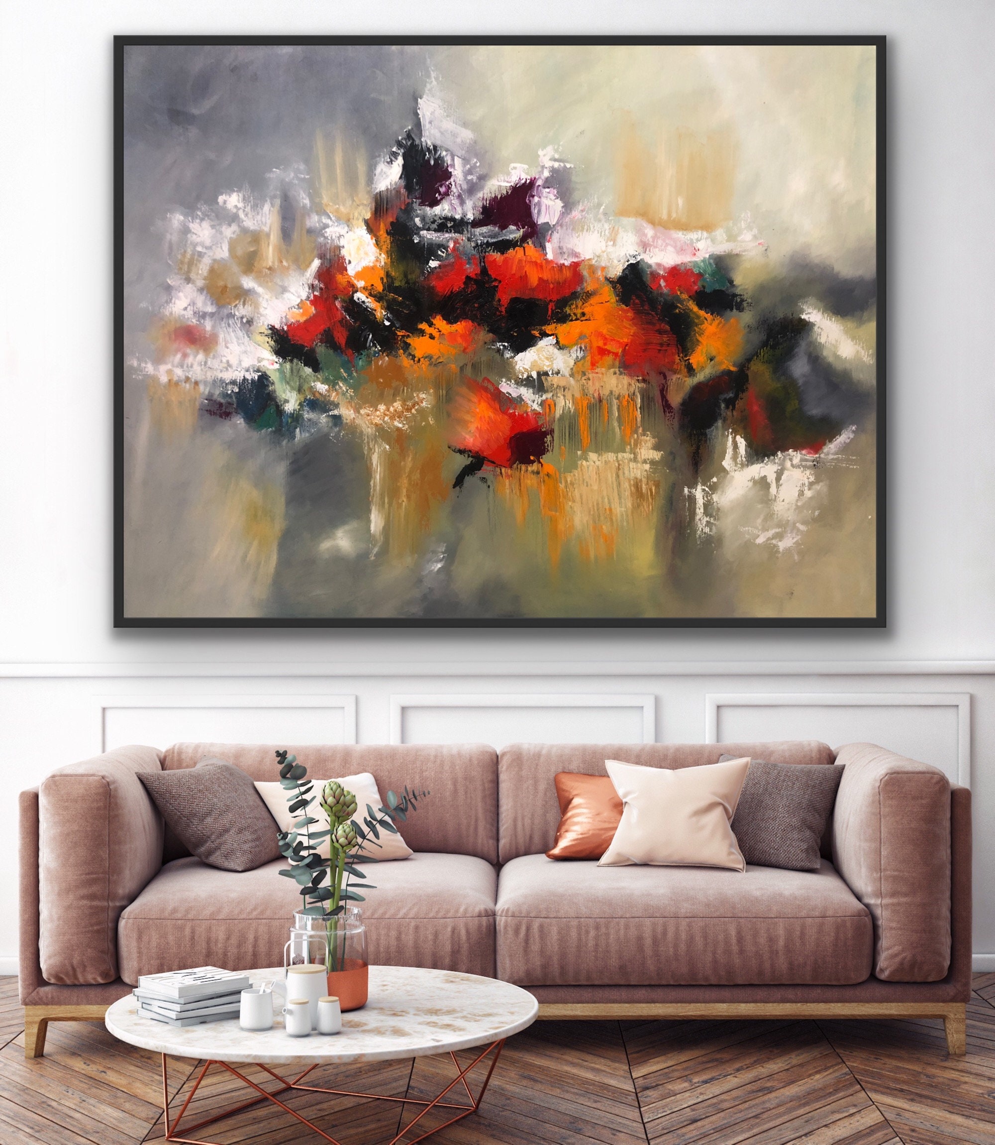 Colorful Abstract Oil Painting on Canvas Modern Art Extra - Etsy