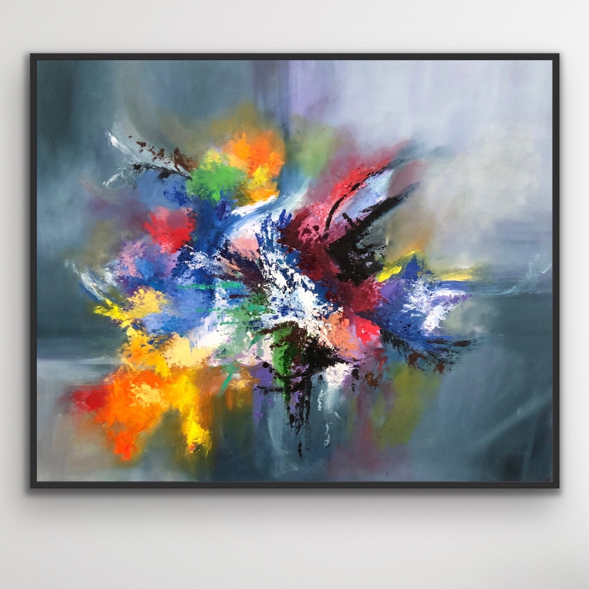 Abstract Oil Painting Oversized Canvas Art Blue Painting