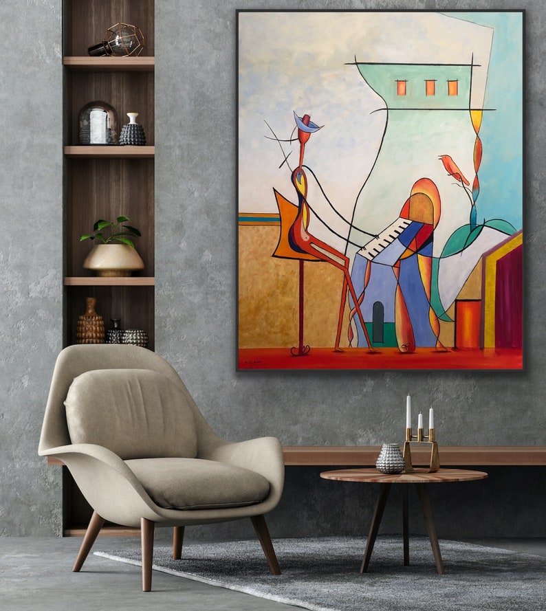 Abstract Painting , Piano painting , Abstract Acrylic and Oil painting Modern Art large painting, original oil painting, abstract canvas art image 5
