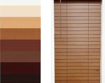 TailorView, Customizable Wood Horizontal Window Cordless Blinds, 2 Inch Slats, Outside or Inside Mount, 10 Colors