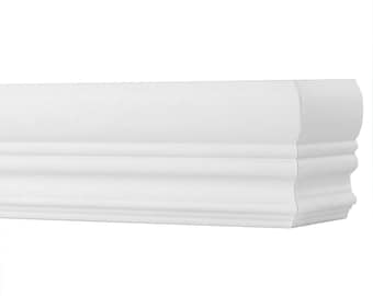 TailorView, 3 1/4"H Faux Wood Crown Valance for Horizontal (Venetian) Window Blinds and 1 1/2"Track Vertical Blinds, Inside or Outside Mount