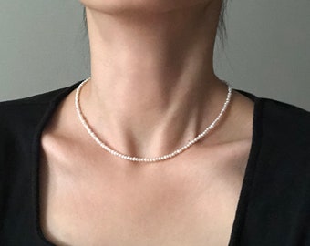 Freshwater Pearl Necklace, Dainty Pearl Necklace, Potato Pearl Necklace, Pearl Choker, Classic Necklace, Layering Necklace, Gift for her