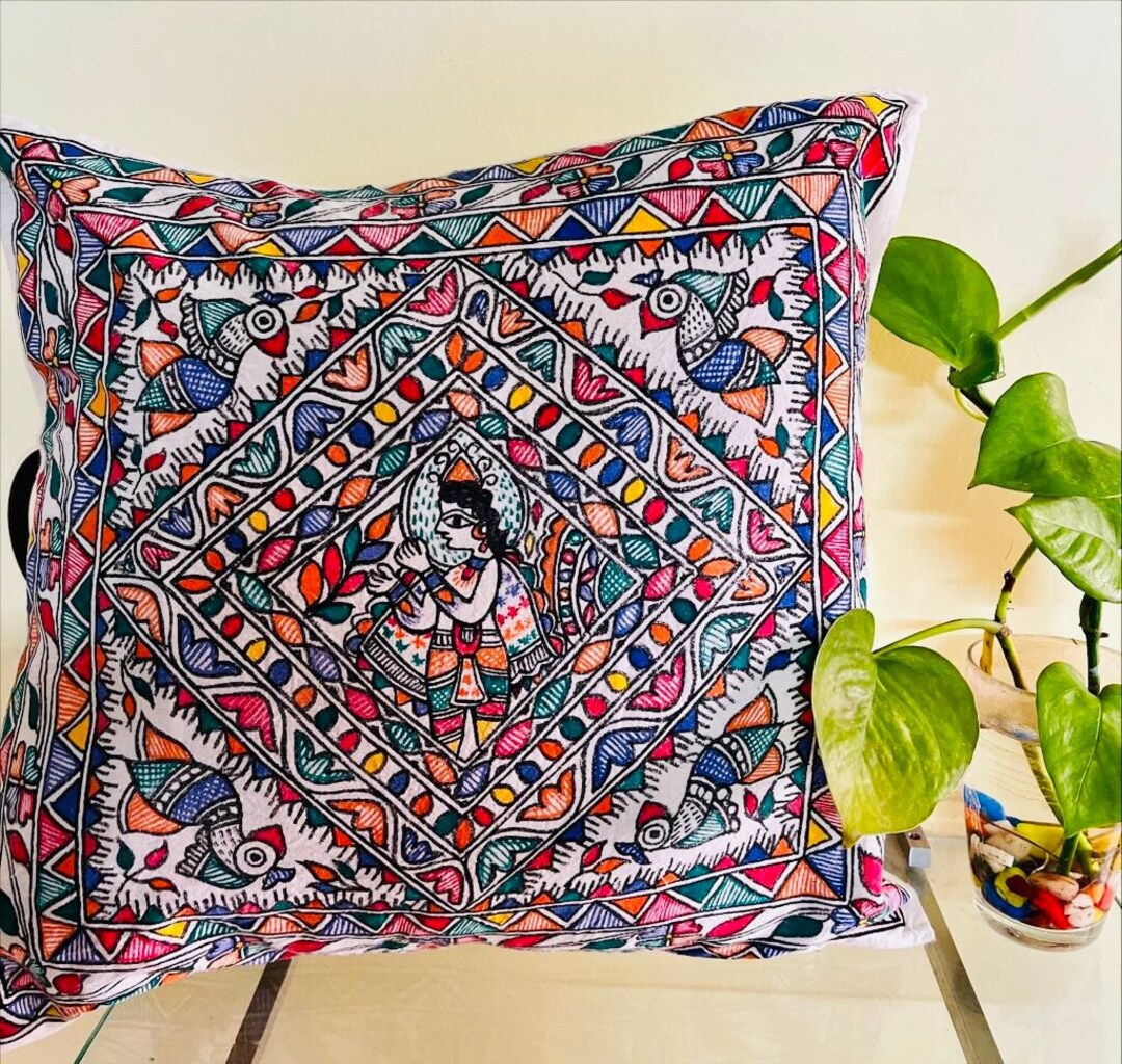 5 Different Hand Painted Cushion Covers Etsy