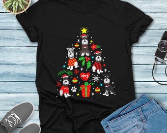 schnauzer christmas t shirt