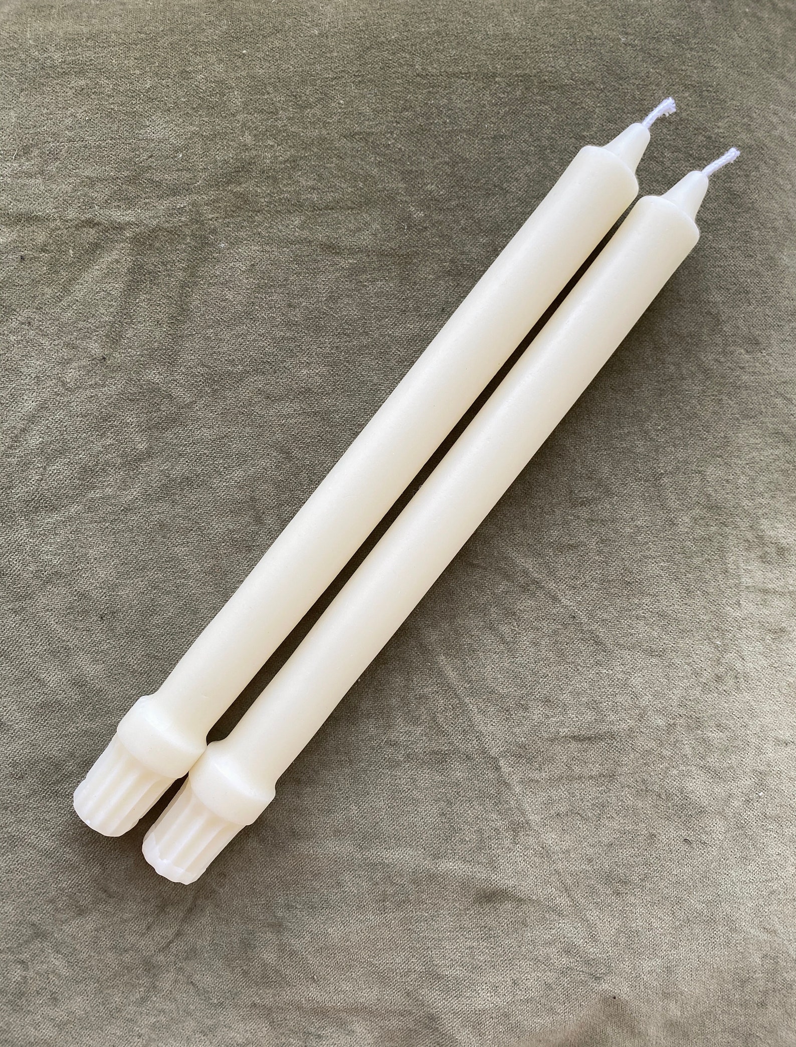 Pure white beeswax dinner candles taper ivory natural candles Etsy