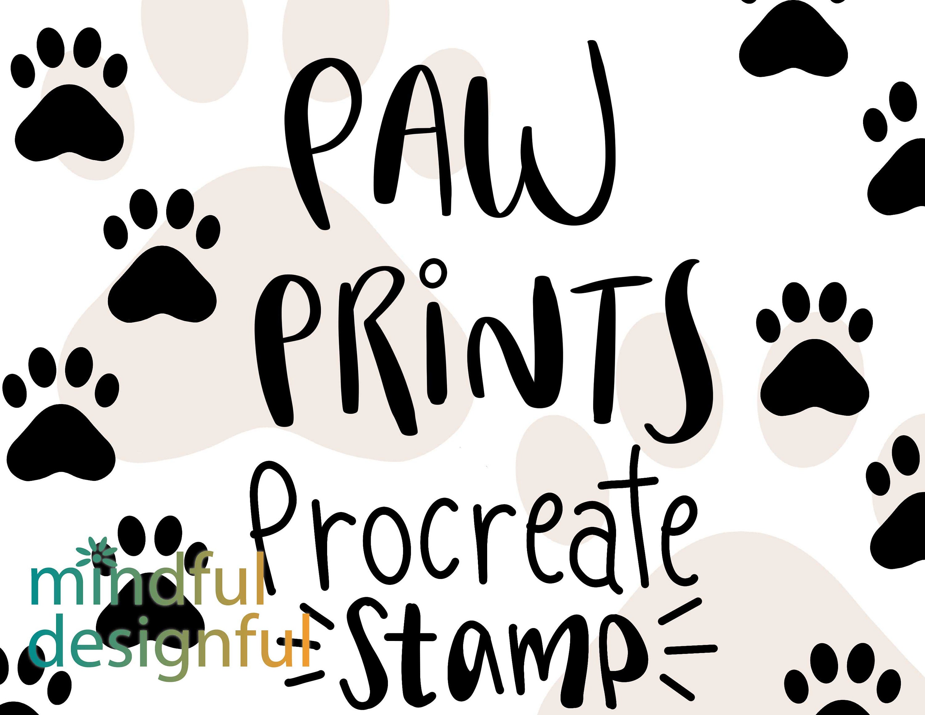 Paw Print Procreate Stamp Procreate Paw Print Brush Etsy